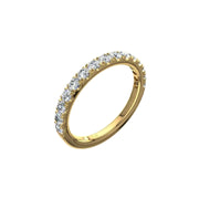 Demi-alliance 15 diamants naturels ronds 0.60 carat or jaune Gabriela